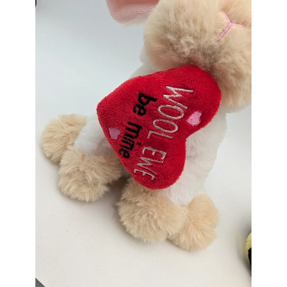Ganz Plush Stuffed‎ Animal Lot Lamb Bee White Yellow Wool Ewe Be Mine Heart